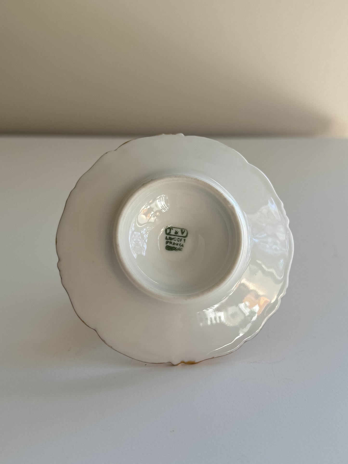 Rare Vintage Porcelain Gold Dilt Floral Hand Limoges Ring Dish