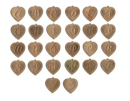 Vintage Initial Heart Charm Necklace