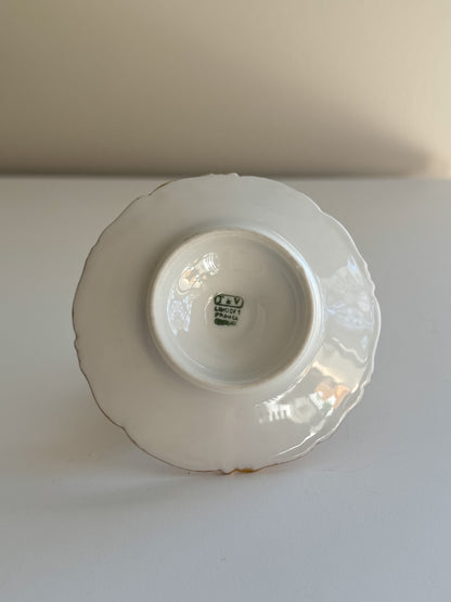 Rare Vintage Porcelain Gold Dilt Floral Hand Limoges Ring Dish