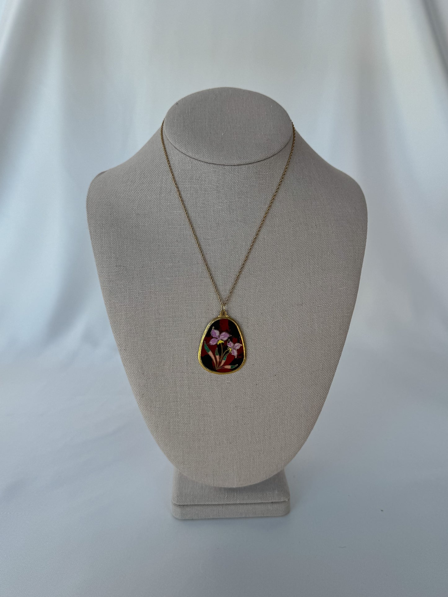 Flower Cloisonne Pendant Necklace