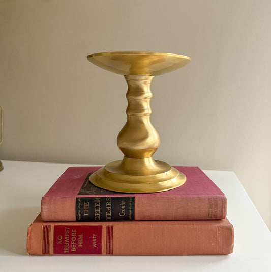 Vintage Brass Pillar Candle Holder