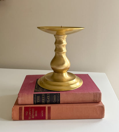 Vintage Brass Pillar Candle Holder