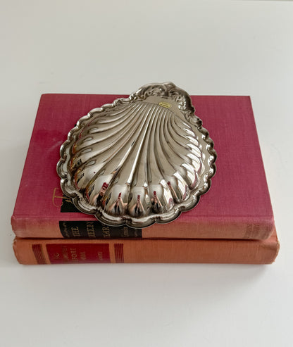 Vintage Victorian Ornate Silver Seashell Clam Shell Trinket Dish Ring Dish