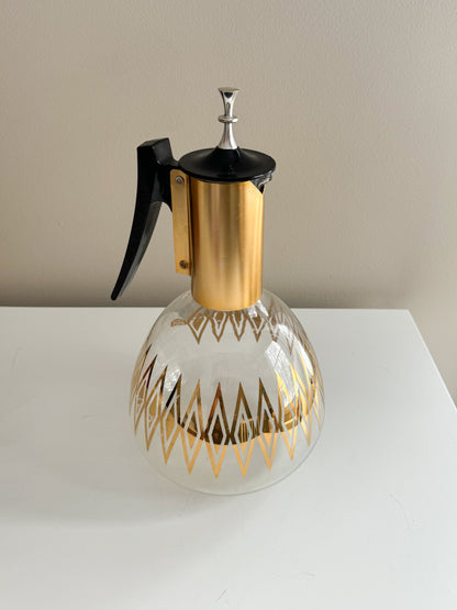 Vintage MCM Colony Retro Diamond Print Glass Coffee Carafe