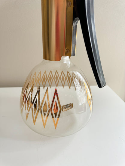 Vintage MCM Colony Retro Diamond Print Glass Coffee Carafe