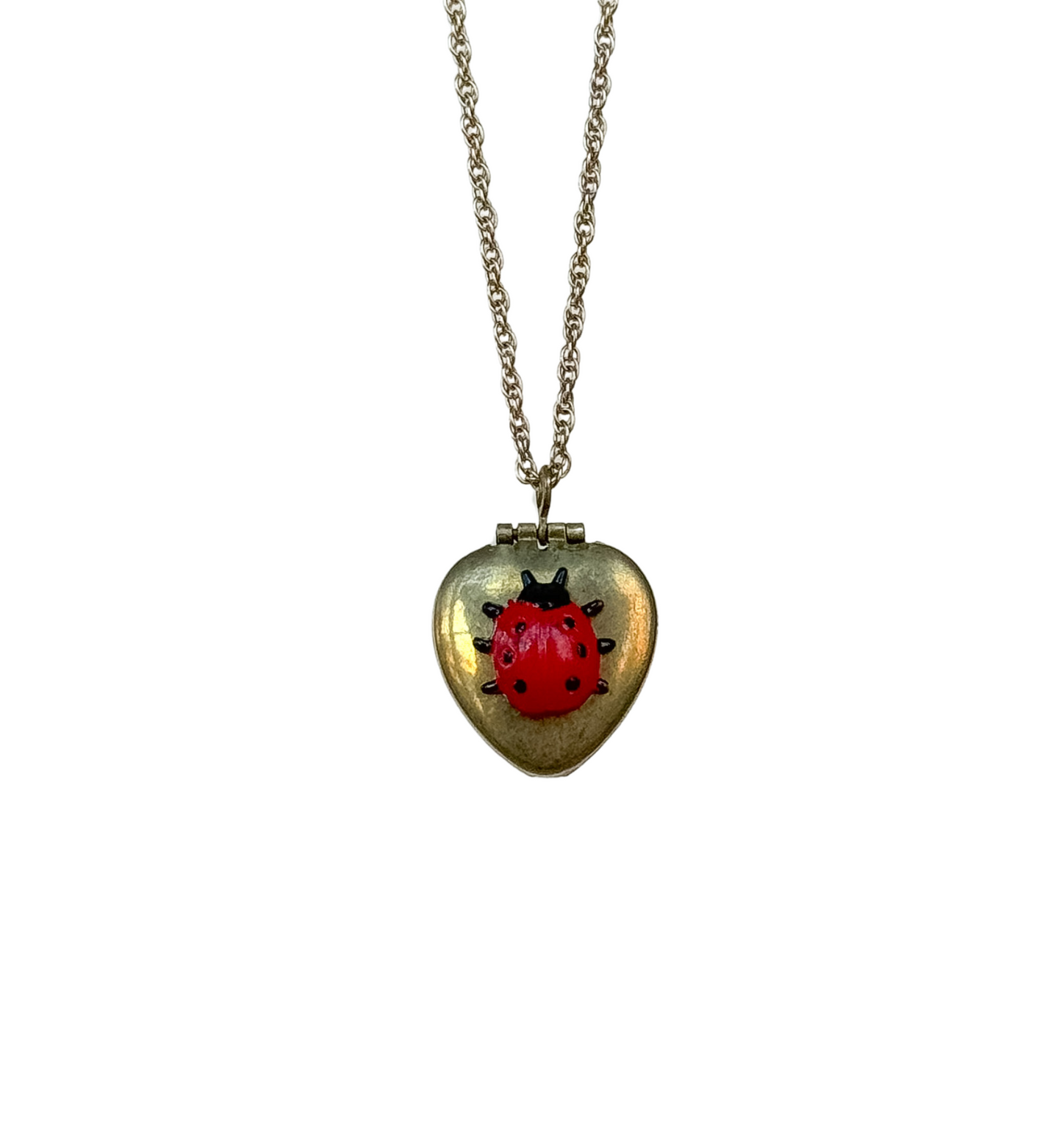 Lady Bug Locket Pendant Necklace